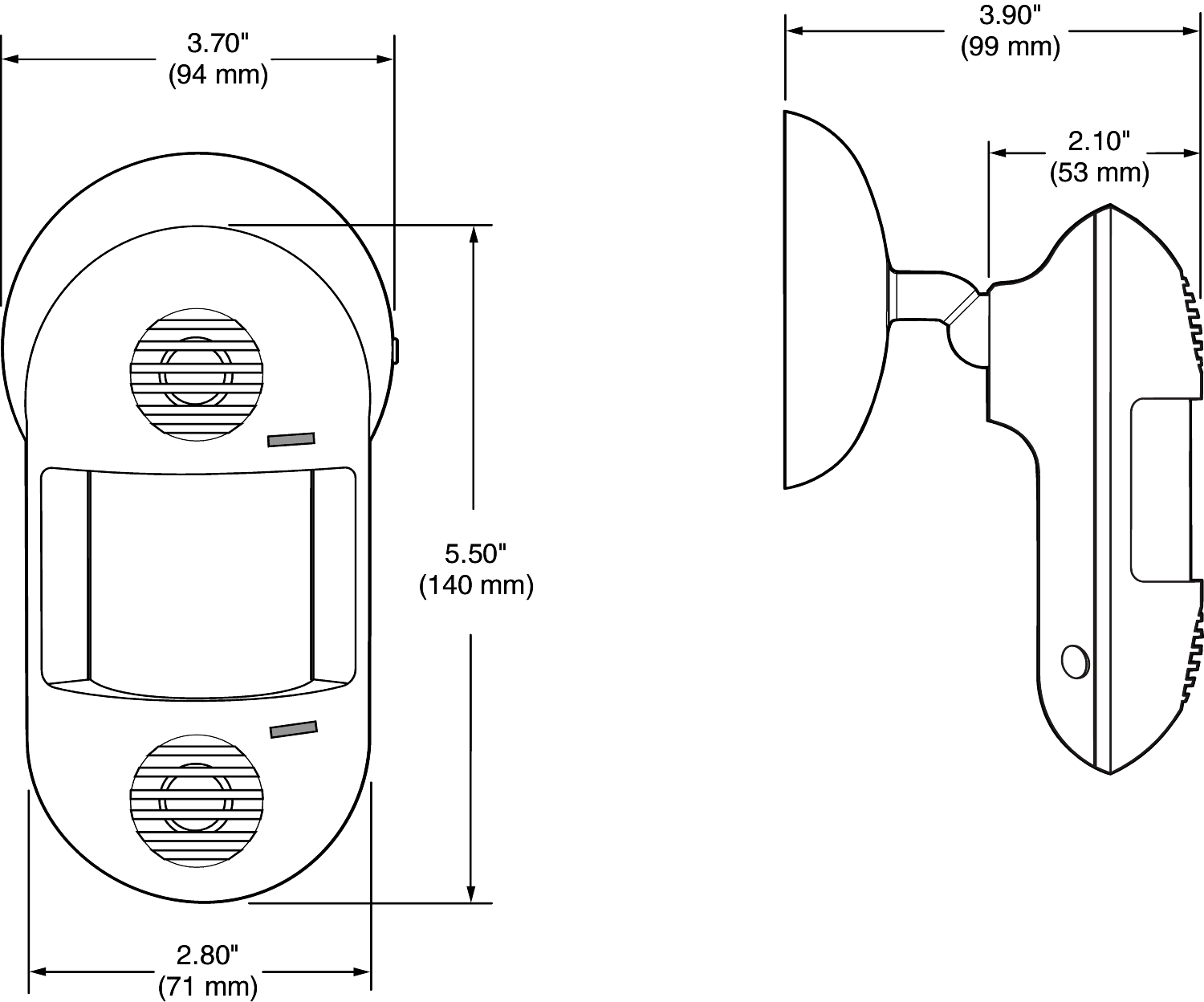 OCS 100W Dimensions